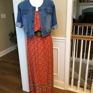 EUC Old Navy orange maxi dress size medium